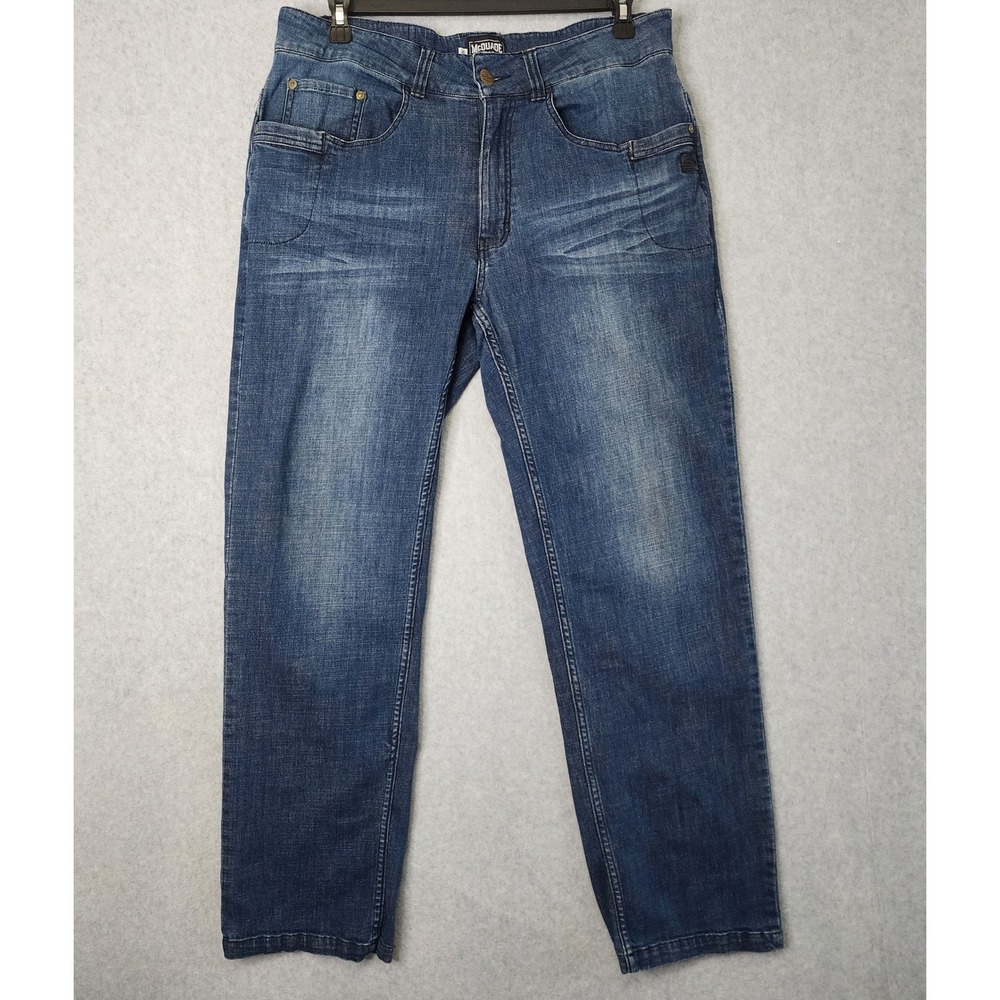 McQuade Jeans Mens 36x32 Straight Leg Faded Denim Casual Tactical Distributors
